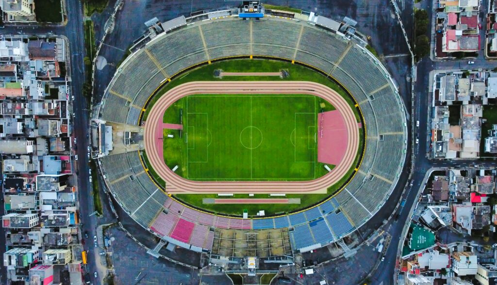 An aerial view of Atahualpa Olympic Stadium